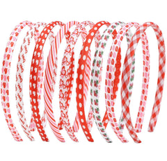 Headbands for Girls 12Pcs Thin Head Bands for Kids Children Hairbands for Toddler Floral Cloth Fabric Covered Headband Birthday Party Favors