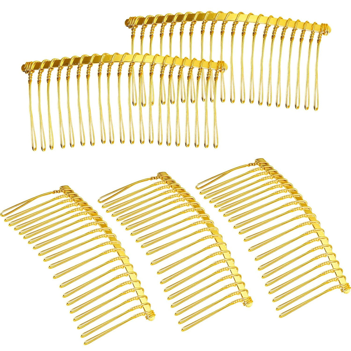 Hicarer 5 Pcs Black Metal Wire Hair Combs, 20 Teeth Wire Twist Bridal Wedding Veil Combs