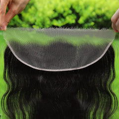 BEEOS 2x6 SKINLIKE Real HD Lace Closure, Straight Human Hair Bleached Knot Pre-Plucked 0.10mm Ultra-thin Invisible HD Lace Closure 14 Inch