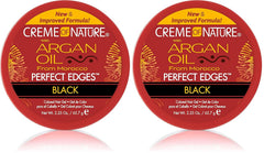Creme of Nature with Argan Oil From Morocco Perfect Edges Hair Gel, 24 Hour Hold with Moisture and Exotic Shine, Dark Brown, 2.25 Oz (Pack of 1)
