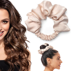 Heatless Curling Scrunchie, Heatless Hair Curler to Sleep In, No Heat Curls for Long Hair, Soft Sleep Hair Roller (Light Grey)