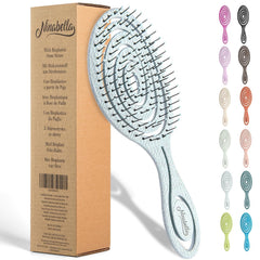 Ninabella Detangle Hair Brush for Women & Men - Does not Pull - Straightening Brushes for Straight & Curly Hair - Unique Spiral Detangling Hairbrush - Black