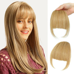 100% Human Hair Clip in Bangs,Women Air Thinning Curtain Flat Natural Black Bangs, Natural Curved Wispy Bangs,Real Human Hair Faux fake Bangs(Wispy Bangs,Natural Black)