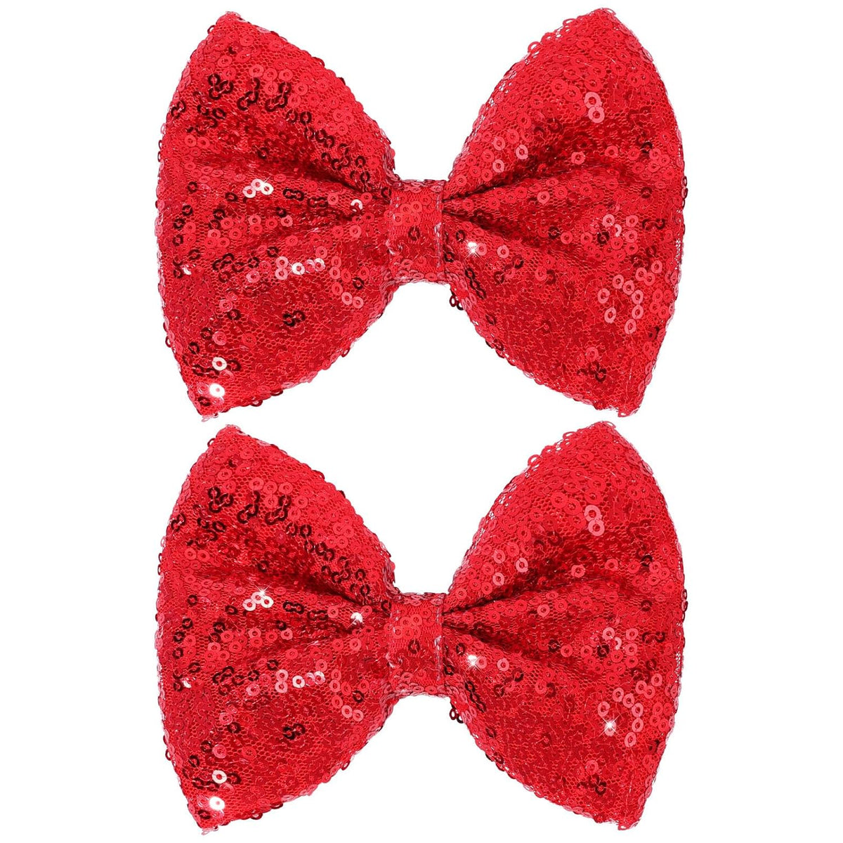 CN 5 Inch Gold Glitter Hair Bows for Girls Alligator Clips Sparkly Sequin Hair Accessories for Kids Toddler Women on Birthday Wedding Christmas and Party