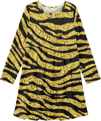 Girls Dress Little Kids Long Sleeve Round Neck Cute Playwear for 3-11 Years Girls