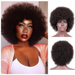 Afro Curly Wigs for Black Women 70's Wigs for Daily Party Cosplay Costume Halloweeen Black Afro Wigs (1B)