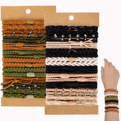 Boho Hair Ties 48pcs,Hair Accessories for Women, Hair Tie Bracelets,Ponytail Holders for Girls with Thick and Thin Hair,Soft Dual-Use No-Damage Ties,Mother's Day, Valentine's Day, Christmas gifts