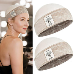 Wig Grip Cap with Silicone Strip Non Slip, 2-in-1 Soft Wig Caps to Hold Wig in Place, Nude 2 PCS