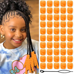 50PCS Clear Hair Beads for Braids Loc Jewelry Large Beads Dreadlock Accessories Cute Acrylic Pony Beads Hair Decoration for Girls and Women