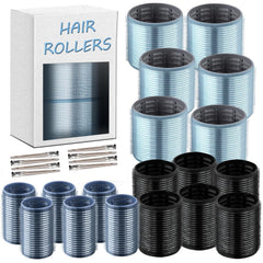Self-Grip Ceramic Ionic Thermal Hair Rollers Set - 18 Velcro Rollers for Long and Short Hair, Blowout Look, Salon Quality