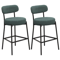 XINMICS 27 Inches Boucle Counter Height Bar Stools with Back