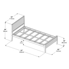 Max and Lily Twin-Size Bed with Panel Headboard