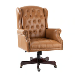 Maximiliano Traditional Swivel Executive Chair with Tufted Back by HULALA HOME