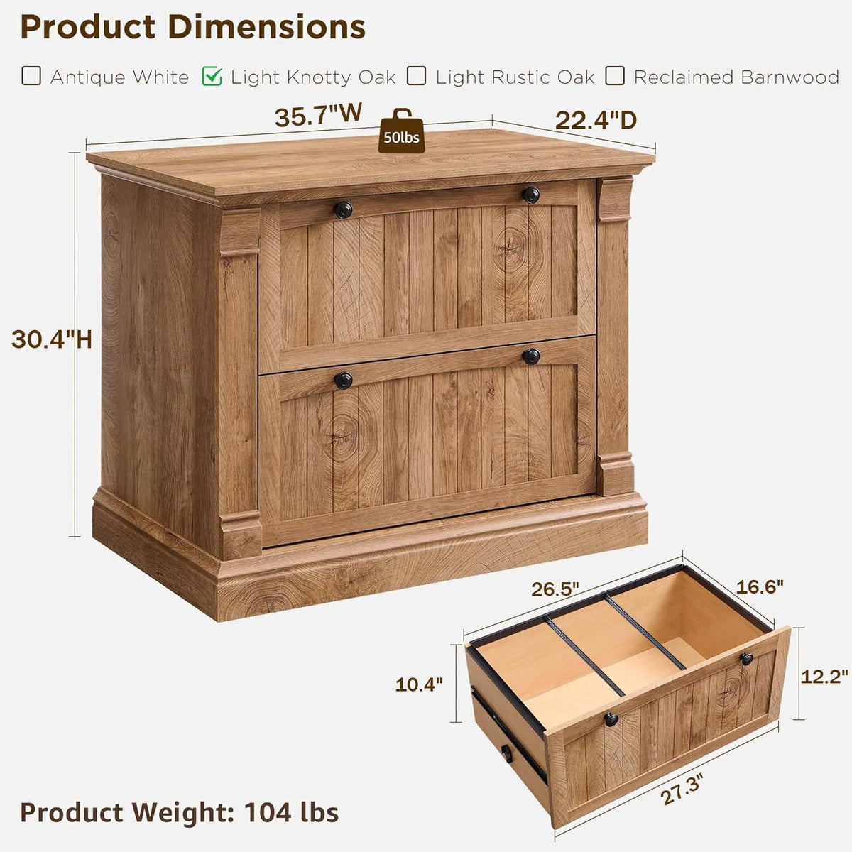 Rustic Wood File Cabinet , Filing Cabinet for Home Office, Living Room