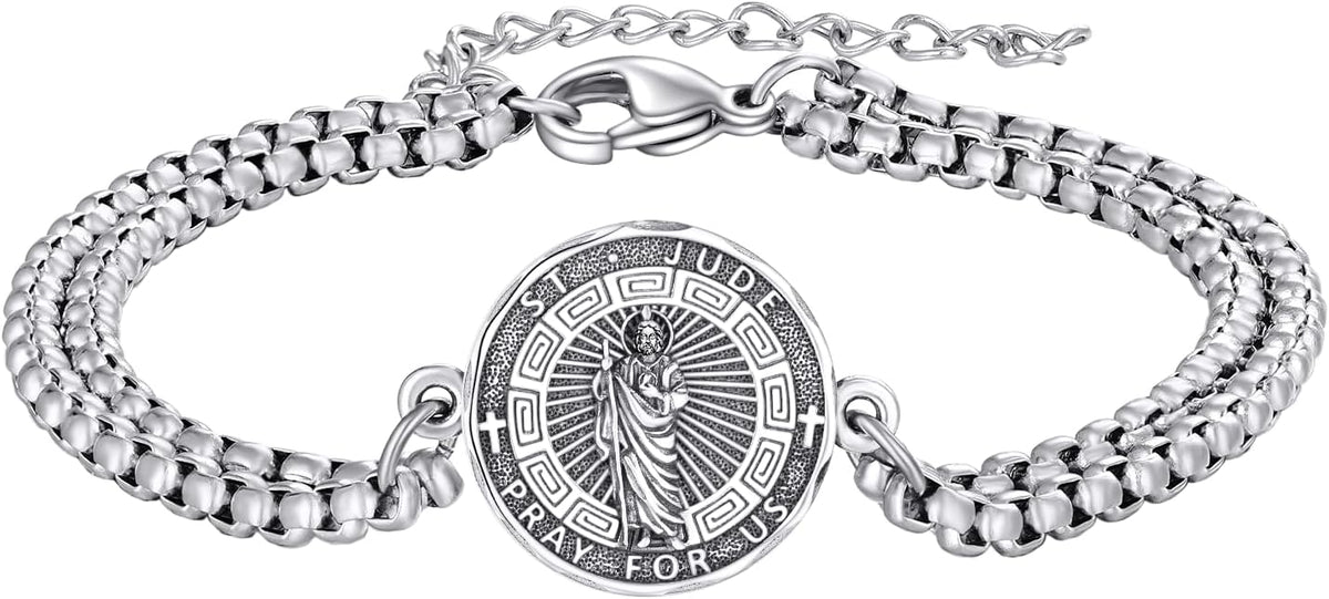 YFN Patron Saint Bracelet Sterling Silver Religious Protector Bracelet Jewelry Gift for Women Men