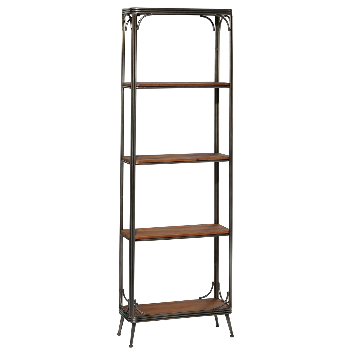 Wood 5 Shelf Shelving Unit - Brown - Roche River Decor
