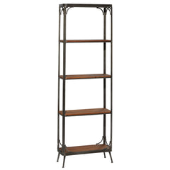 Wood 5 Shelf Shelving Unit - Brown - Roche River Decor