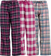 Andrew Scott Women's Flannel Sleep Pants| Lounging PJ Drawstring Pants | Multi Packs & Colors