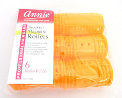 Annie Snap on Magnetic Rollers 6 pack X-Jumbo #1219, Hair curls, holds hair secure, easy to use, for all hair types