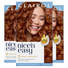 Clairol Nice'n Easy Permanent Hair Dye, 4R Dark Auburn Hair Color, Pack of 1