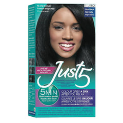 Just 5 Women's 5 Minute Permanent Hair Color with Conditioner, Grey Hair Coloring for Women - Jet Black