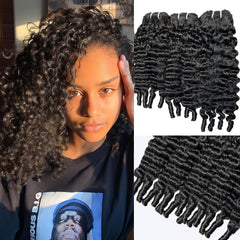 Burmese Curly Bundles Human Hair 12 Inch Human Hair 4 Bundles 100% Unprocessed Quick Weave 3c4a Real Human Hair Extensions Natural Black