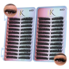 Pre Glued Eyelashes Clusters With Invisible Tape Manga Glueless Lashes Self Adhesive 10-16mm D Curl Lash Clusters Strong Hold Press On Lashes Last 24 Hours Reusable Lashes Natural With Cotton Swab