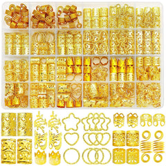 260 Pcs Hair Jewelry for Braids,Hair Beads Accessories for Dreadlock,Metal Hair Clips Cuffs Rings,Loc Rave Hair Charm Decorations Adjustable Kits for Men Women Silvery