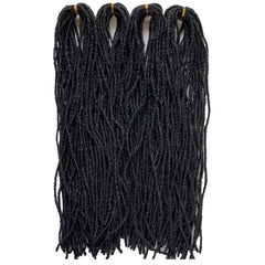 Fuax Locs Crochet Hair Super Lightweight Micro Locs 4 Pack Sister Locks Crochet Hair Synthetic braids Hair Extensions (1B, 18 Inch)