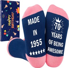 Belloxis 30th 40th 50th 60th 70th Birthday Gifts for Her 50th Birthday gifts for women Grip Crew Socks