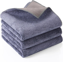 Car Drying Towel, Double Sided, Chamois Towel for Car, Microfiber Towels for Cars, Thick Scratch-Free Cloth for Car Body Polish Mirror Shine, Interior Detailing & Drying, Gray 12x24 Inches 1 Package