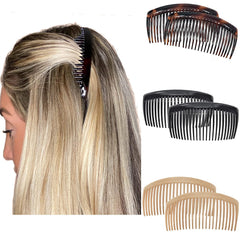 Camila Paris AD66/2 French Side Comb Large Curved Tortoiseshell Hair Combs for Women Fine Hair, 4 Inch Strong Hold Comb for Women Bun Chignon Up-Do Styling Girls Hairstyle Accessories, Made in France
