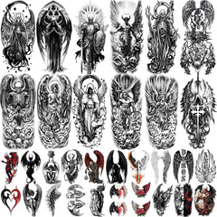 77 Sheets Temporary Tattoos, 17 Sheets Half Arm Space Planet Astronaut Jellyfish Cat Tiger Fake Tattoos for Adults Chest Shoulder, 60 Sheets Tiny Temporary Tattoos Realistic for Men Women Boys & Girls