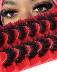 Strip Lashes That Look Like Lash Clusters 12-20mm 100D Volume False Eyelashes Wispy Soft Curly Eye Lashes 7 Pairs Waterproof Faux Mink Lashes Big Personality Red Box Lashes, by Allureza