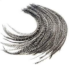 21 Natural Color Hair Extensions – 7”–12” Long – DIY Rooster Kit with 20 Micro-Link Beads – 100% Real Feathers – Eye-Catching Boho Style