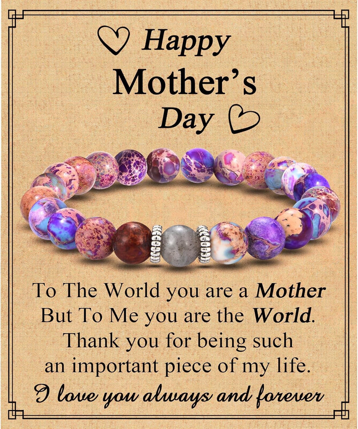 Mother's Day Gifts for Woman: Beaded Bracelets for Mom, Wife, Grandma, New Mom, Sister, Aunt, Stepmom, Mother-in-Law, Daughter-in-Law - Perfect for Christmas, Valentines Day, Easter