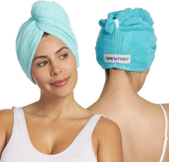 Turbie Twist 2-Pack Microfiber Hair Towel for Beauty, Travel, Gifting - Hair Wrap Turban for Straight, Wavy & Curly Hair - Premium Hair Care - Dark Pink & Light Pink