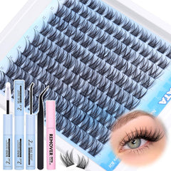 14mm Natural Cluster Lashes Wispy Eyelash Clusters DIY Individual Lashes C Curvature Eyelash Extensions for Daily Wear with Soft Lash Band