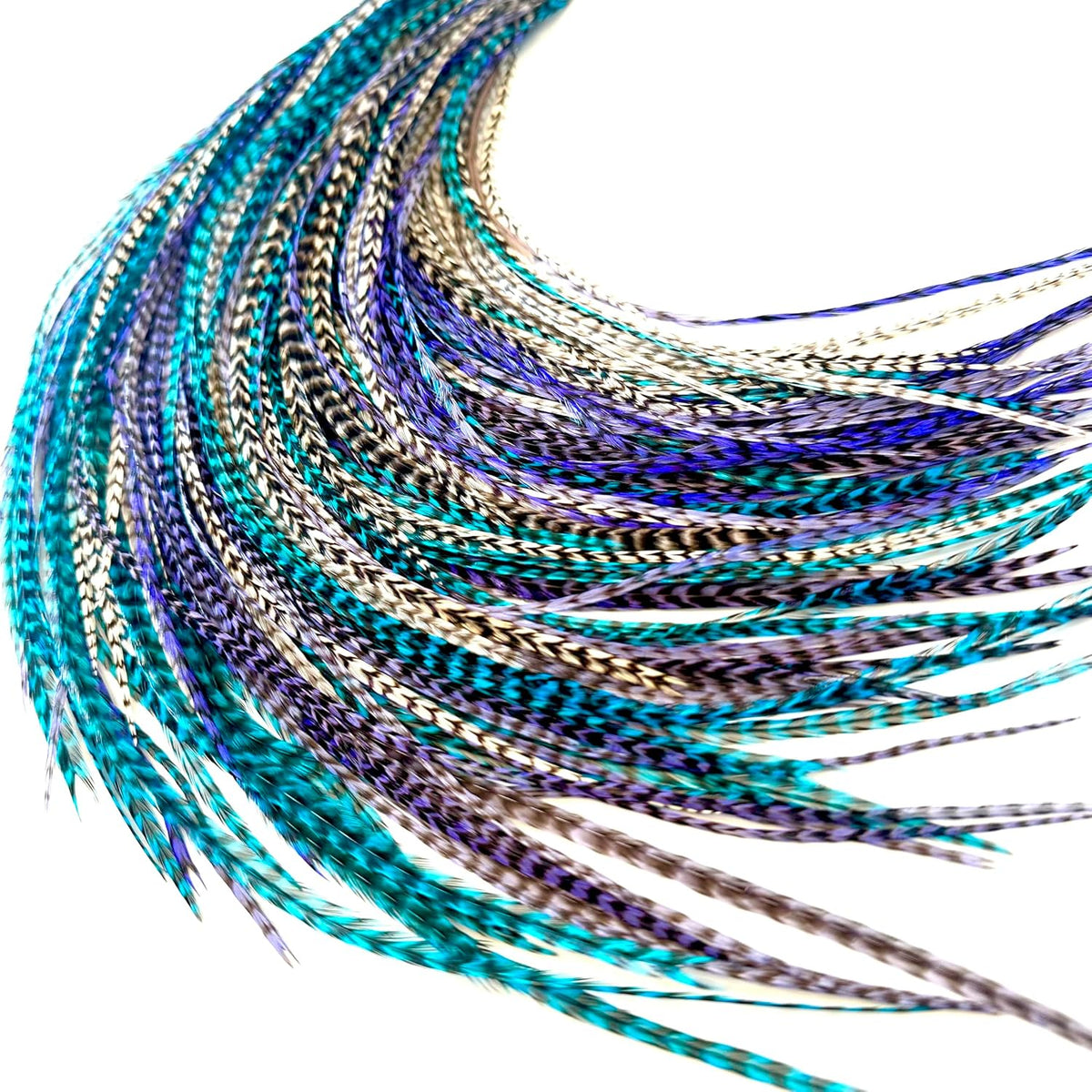 21 Natural Color Hair Extensions – 7”–12” Long – DIY Rooster Kit with 20 Micro-Link Beads – 100% Real Feathers – Eye-Catching Boho Style