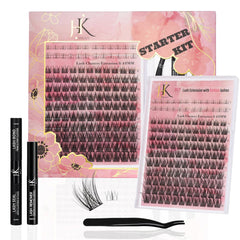 Pre Glued Eyelashes Clusters With Invisible Tape Manga Glueless Lashes Self Adhesive 10-16mm D Curl Lash Clusters Strong Hold Press On Lashes Last 24 Hours Reusable Lashes Natural With Cotton Swab