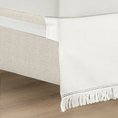 Lush Decor Boho Fringe 15-Inch Tailored Drop Easy Fit Bedskirt