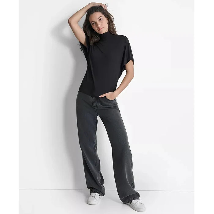 DKNY Mock Neck Dolman Knit Top