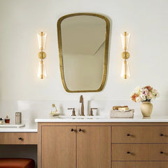 Modern Dimmable LED 2-Light Clear Acrylic Cone Vanity Wall Lamp