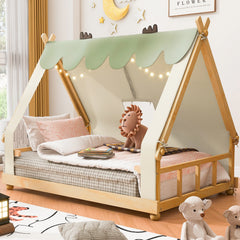 Whimsical Tent House Bed with Lights and Skylight by Harper&Bright Designs