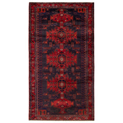 ECARPETGALLERY Hand-knotted Anadol Navy, Red Wool Rug - 5'3 x 9'5