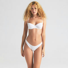 POINTELLE UNLINED BALCONETTE BRA | SNOW