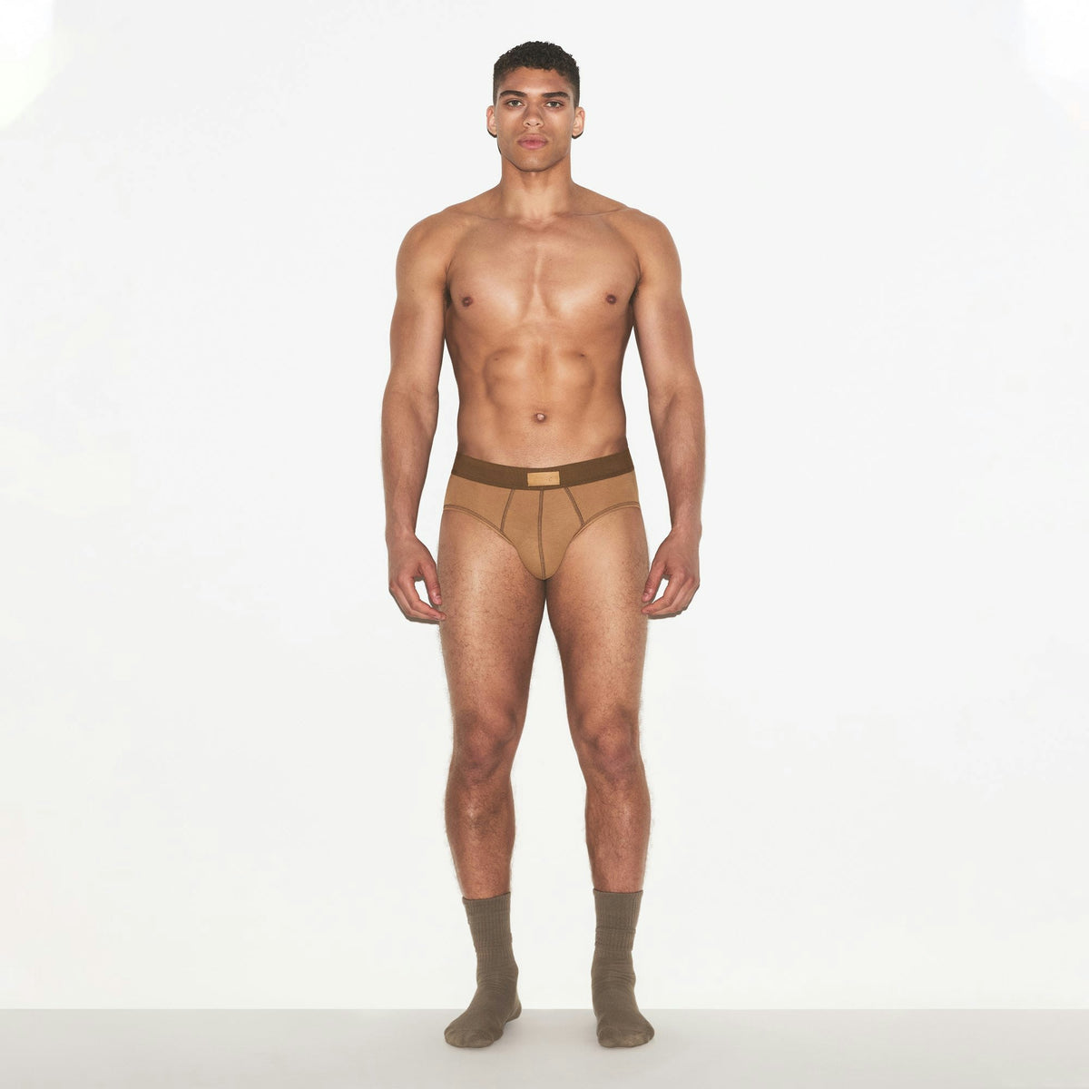 SKIMS COTTON MENS BRIEF | RUSSET
