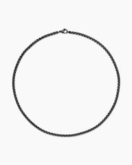 Box Chain Necklace in Darkened Stainless Steel, 4mm
