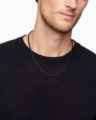 Box Chain Necklace in Darkened Stainless Steel, 4mm