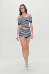 Frankies Bikinis | Lola Rib Striped Knit Top